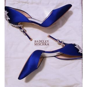 Badgley Mischka Blue Heels